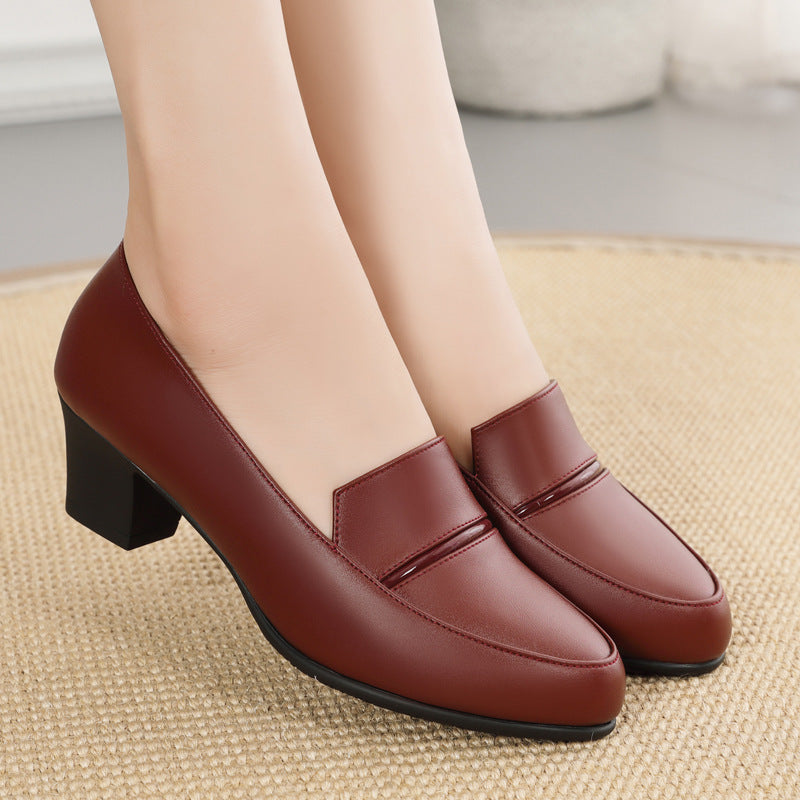 Tacones Medios Cuero Suave Esencia Horizonte Vital, Postura Mejorada y Comodidad Prolongada