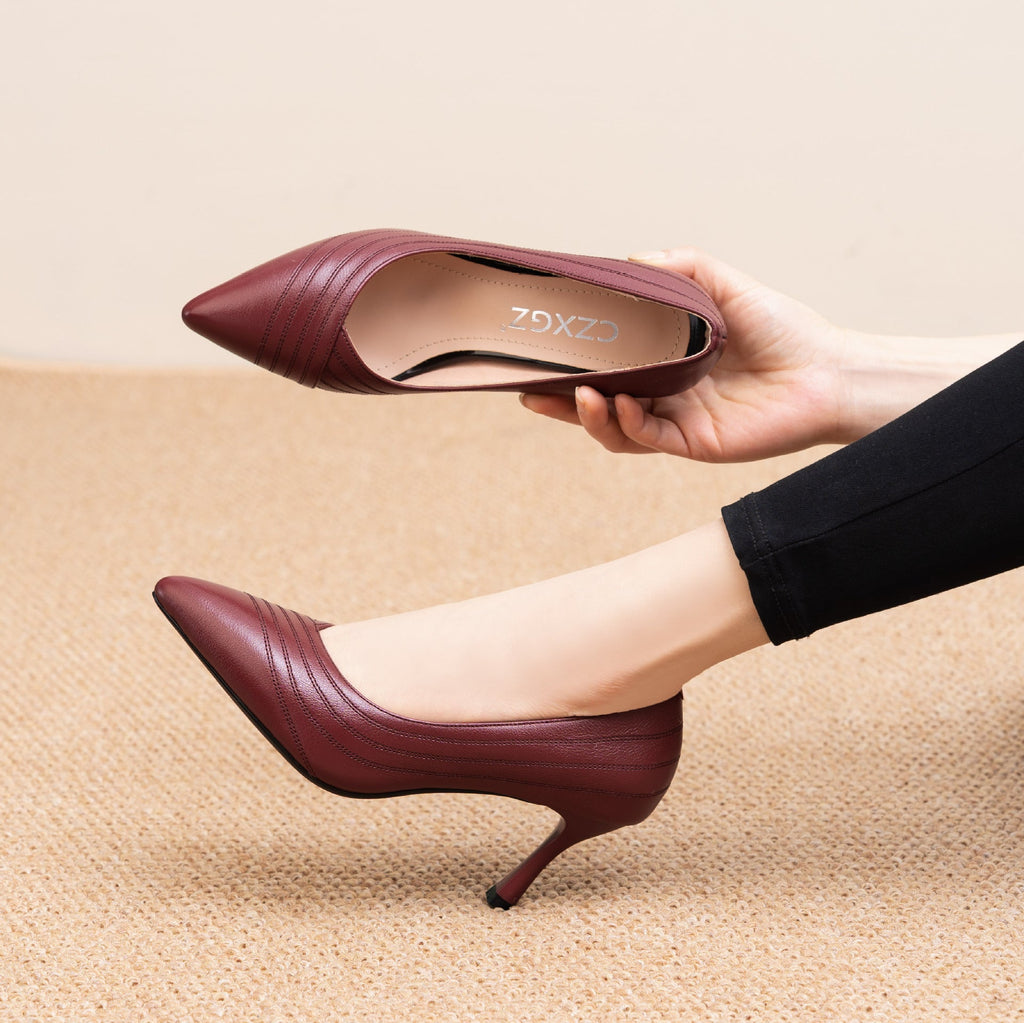 Tacones Altos Cuero Suave Aura Camino Serenidad, Elegancia y Comodidad Prolongada