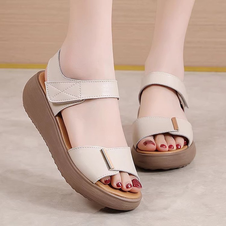 Sandalias de Plataforma Cuero Suave Horizonte Íntegro Estilo, Postura Saludable y Comodidad Todo el Día