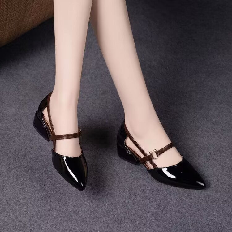 Sandalias de Tacón Bajo Cuero Premium Serenidad Prisma, Corrección Postural y Confort sin Dolor