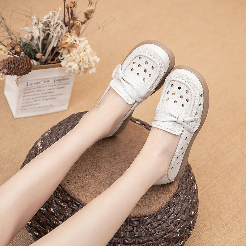 Zapato Plano Cuero Suave Aura Camino Serenidad, Confort y Estabilidad en Cada Paso