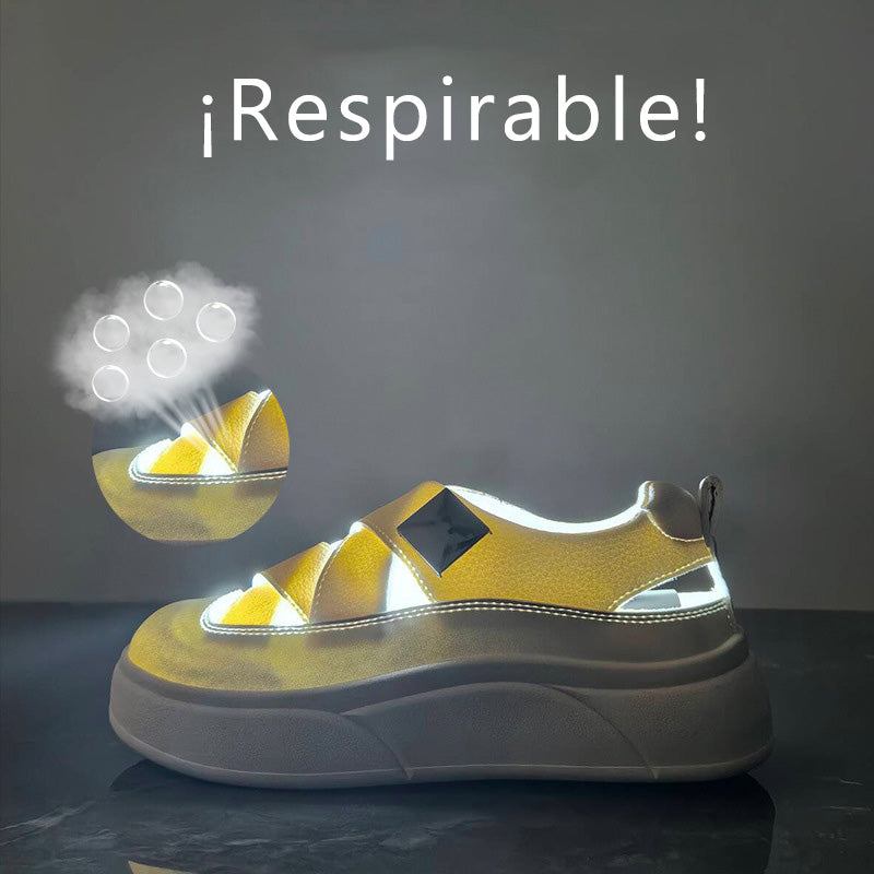 Zapatillas Deportivas Cuero Transpirable Equilibrio Alma Elevate, Comodidad y Altura Todo el Día