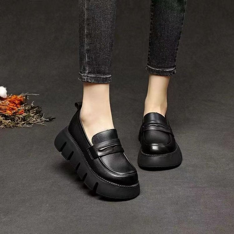 Mocassines Plataforma Cuero Suave Prisma Cumbre Serenidad, Soporte Superior y Comodidad Todo el Día