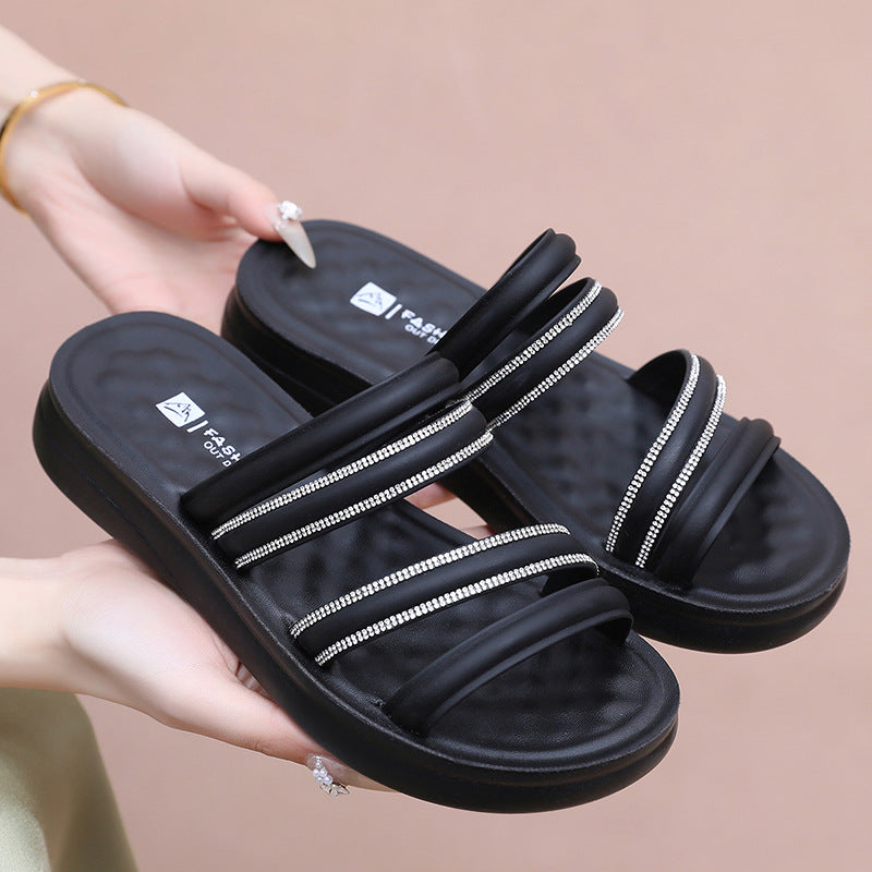 Sandalias Planas Cuero Suave Cumbre Vitalidad Horizonte, Comodidad y Estabilidad Todo el Día