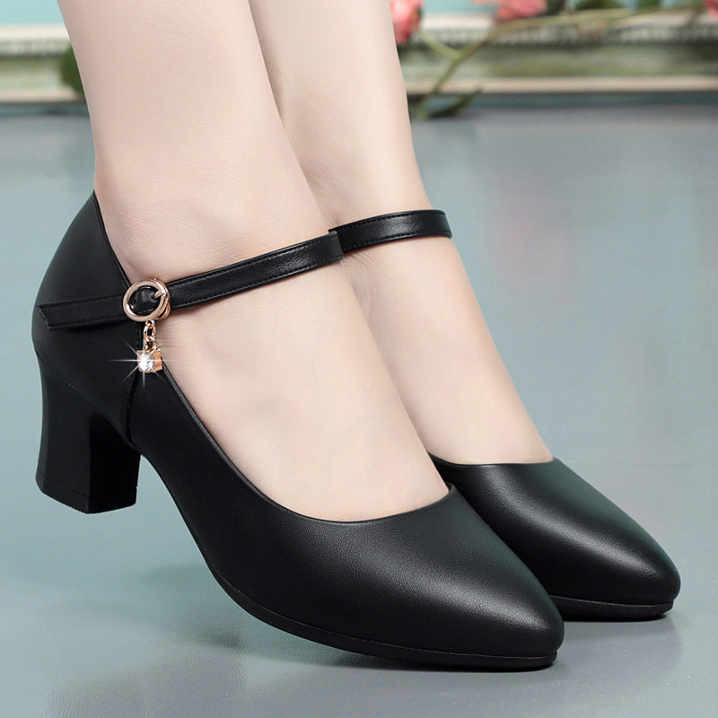 Sandalias de Tacón Medio Cuero Suave Esencia Aurora Serenidad, Confort Duradero y Soporte Óptimo