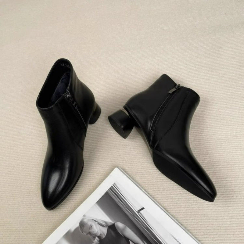 Tacones Altos Cuero Genuino Claridad Selene Prisma, Elegancia y Confort Sin Dolor