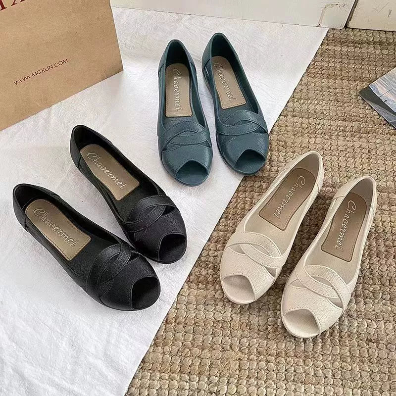 Sandalias Planas Cuero Suave Esencia Aurora Serenidad, Comodidad y Estilo Todo el Día