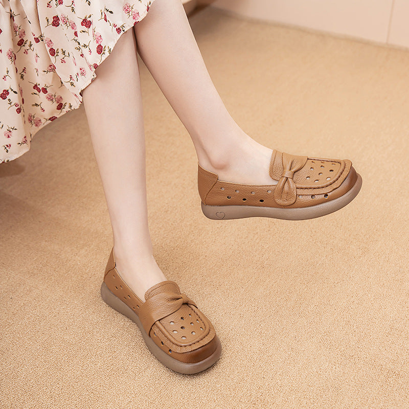 Zapato Plano Cuero Suave Aura Camino Serenidad, Confort y Estabilidad en Cada Paso