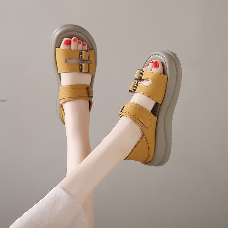 Sandalias Planas Cuero Suave Travesía Esencia Selva, Comodidad Natural y Postura Saludable