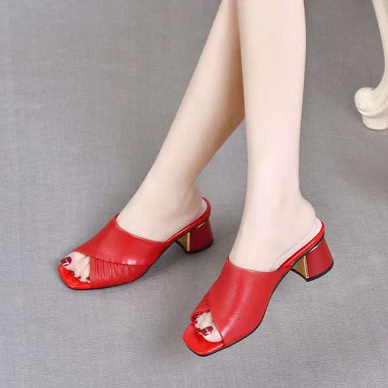 Sandalias de Tacón Cuero Suave Línea Cumbre Serenidad, Elegancia y Comodidad Sin Dolor