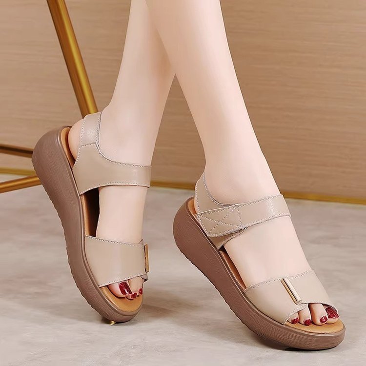 Sandalias de Plataforma Cuero Suave Horizonte Íntegro Estilo, Postura Saludable y Comodidad Todo el Día