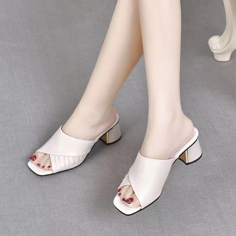Sandalias de Tacón Cuero Suave Línea Cumbre Serenidad, Elegancia y Comodidad Sin Dolor