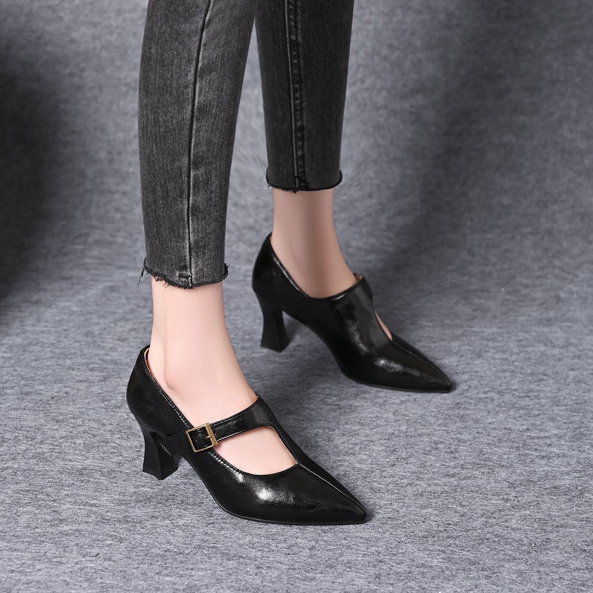 Sandalias de Tacón Cuero Suave Majestad Horizonte Serenidad, Soporte Superior y Confort Prolongado