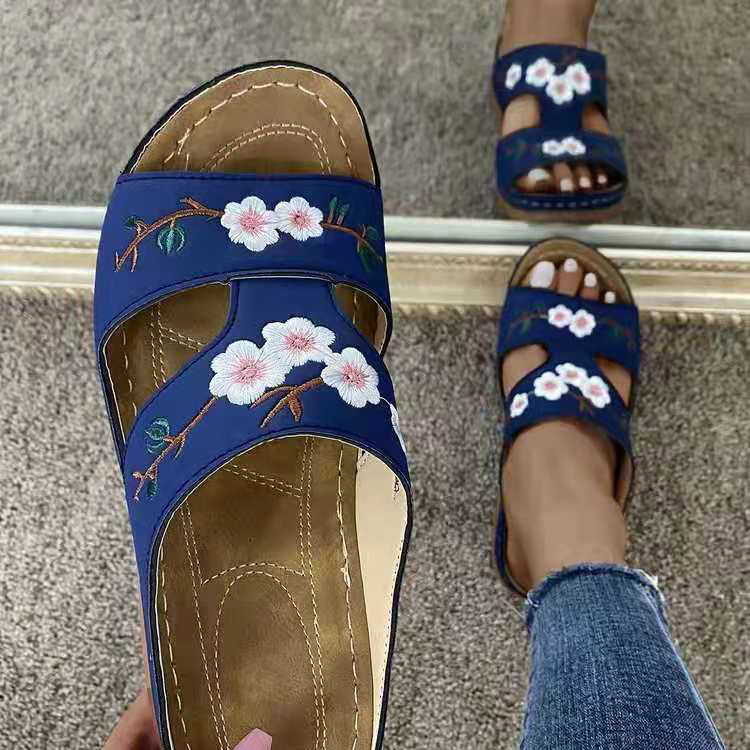 Sandalias de Cuña Sintético Aurora Flor Equilibrio, Comodidad Natural Todo el Día