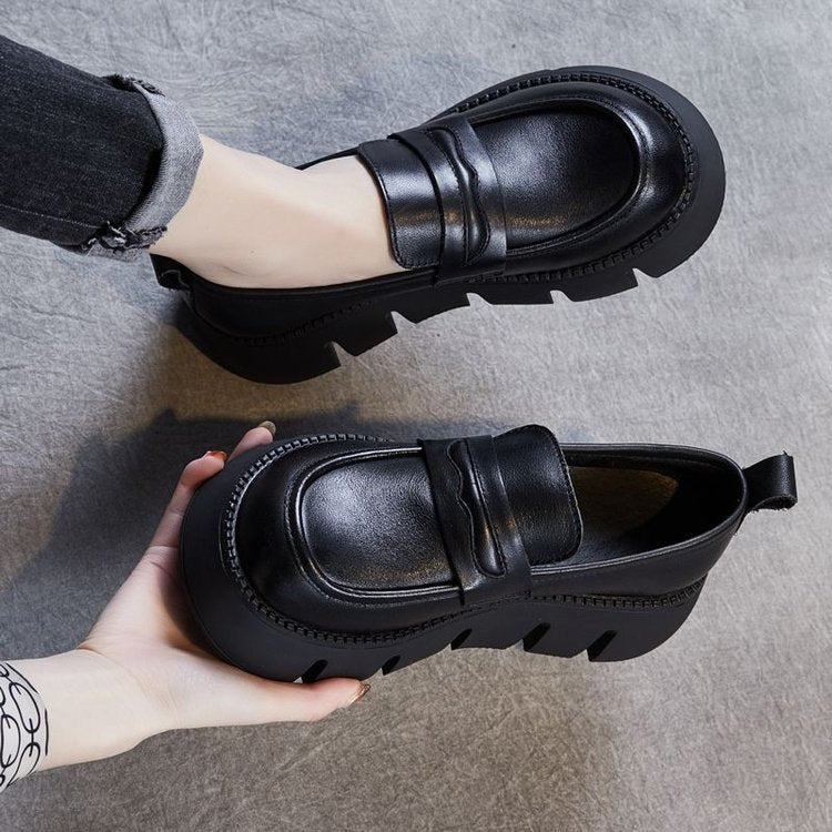 Mocassines Plataforma Cuero Suave Prisma Cumbre Serenidad, Soporte Superior y Comodidad Todo el Día