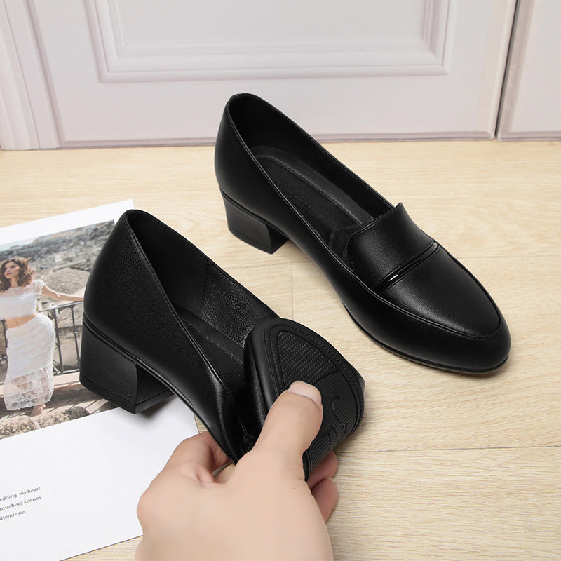 Tacones Medios Cuero Suave Esencia Horizonte Vital, Postura Mejorada y Comodidad Prolongada