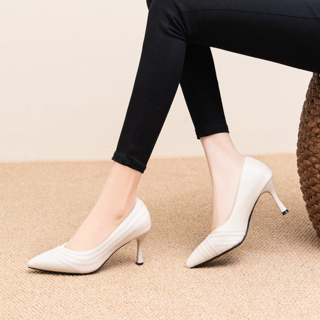 Tacones Altos Cuero Suave Aura Camino Serenidad, Elegancia y Comodidad Prolongada