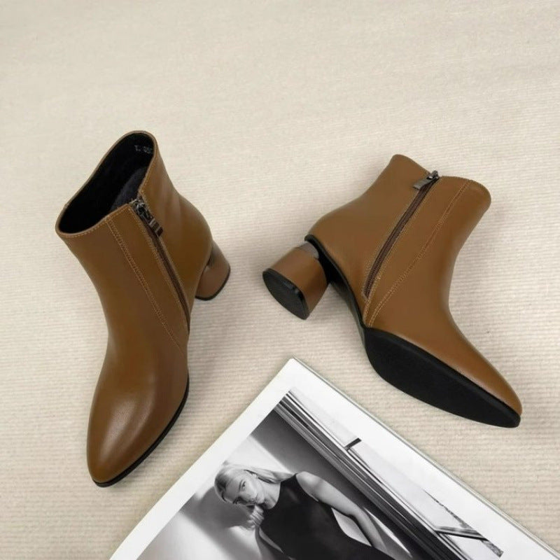 Tacones Altos Cuero Genuino Claridad Selene Prisma, Elegancia y Confort Sin Dolor