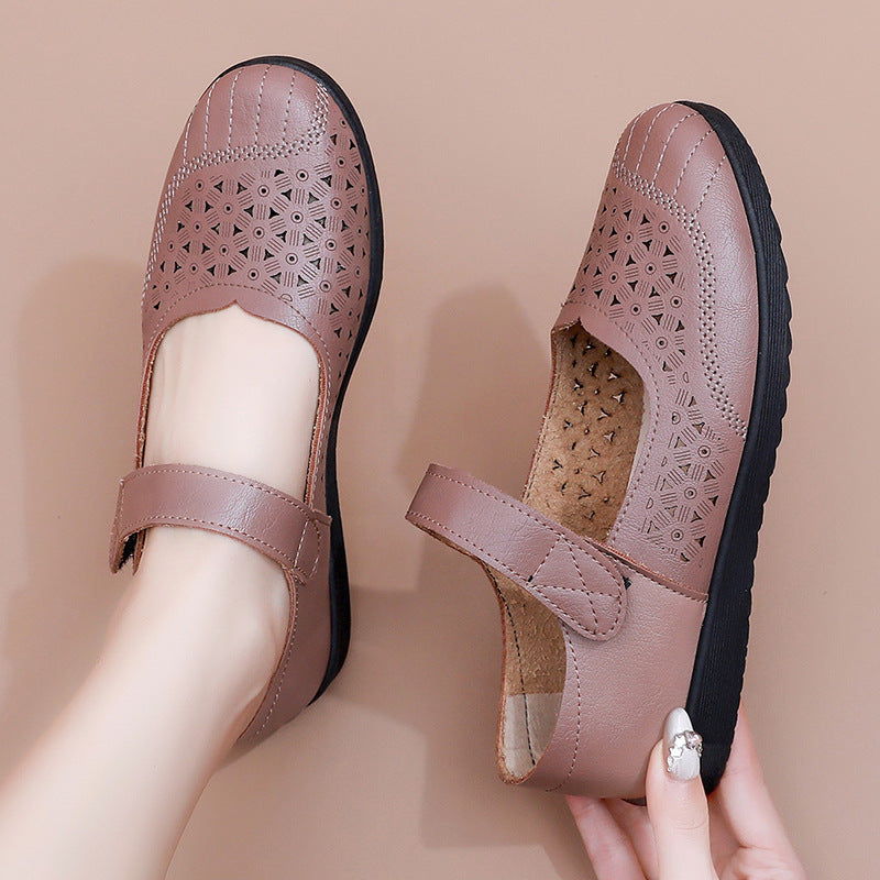 Zapato Plano Cuero Suave Estilo Aura Horizonte, Confort y Soporte Todo el Día