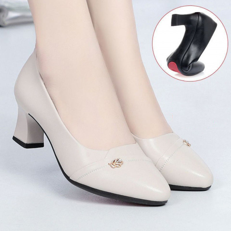 Tacones Altos Cuero Suave Aura Minimal Serenidad, Máximo Confort Todo el Día