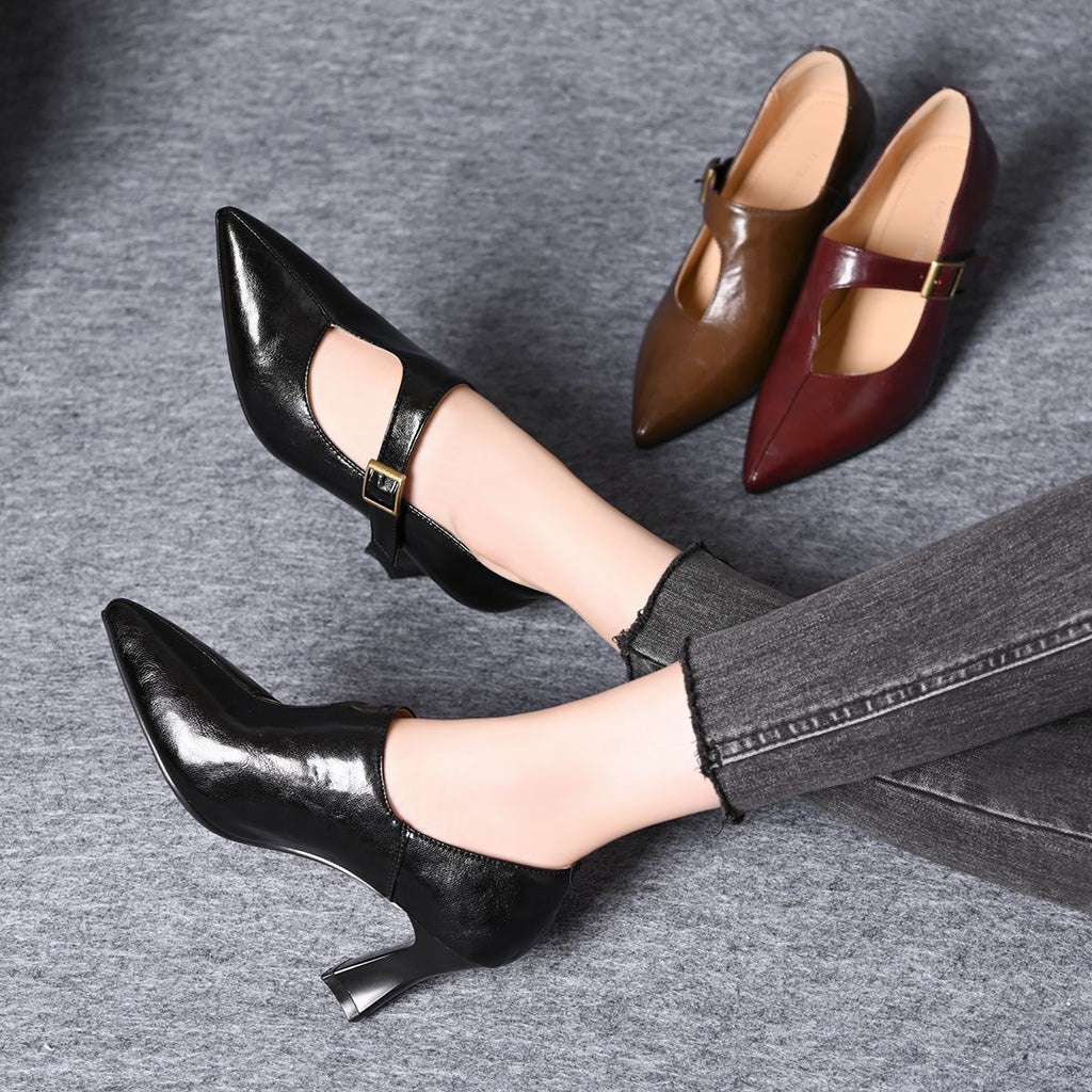 Sandalias de Tacón Cuero Suave Majestad Horizonte Serenidad, Soporte Superior y Confort Prolongado