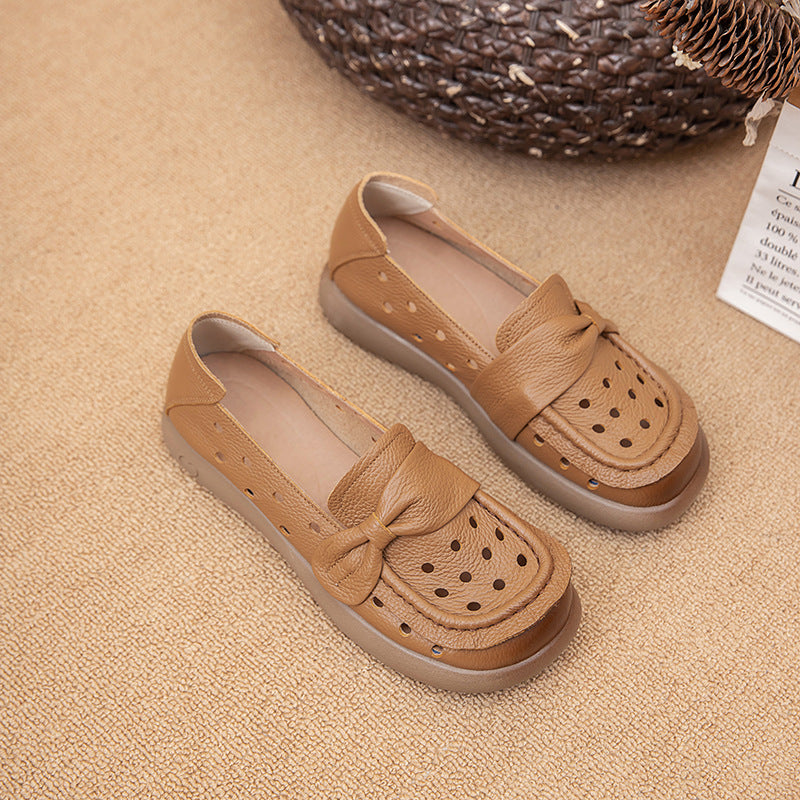 Zapato Plano Cuero Suave Aura Camino Serenidad, Confort y Estabilidad en Cada Paso