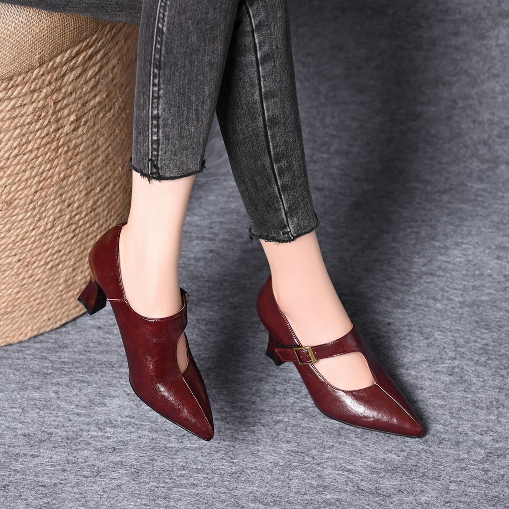 Sandalias de Tacón Cuero Suave Majestad Horizonte Serenidad, Soporte Superior y Confort Prolongado