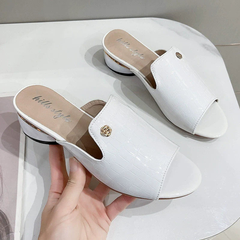 Sandalias de Tacón Cuero Suave Aura Horizonte Serenidad, Comodidad Elegante Todo el Día