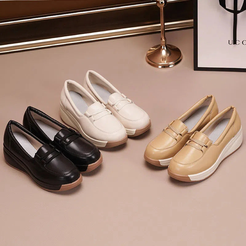 Mocassines Antideslizantes Cuña Estable Aura Camino Serenidad, Comodidad y Soporte Todo el Día