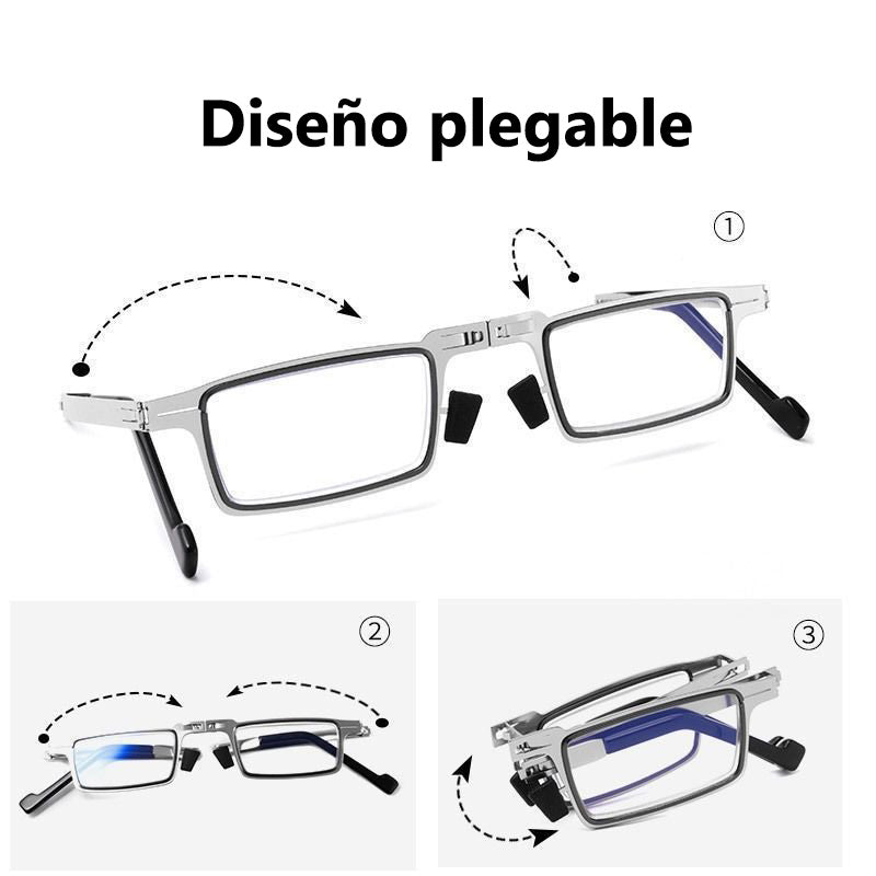 Gafas Progresivas Metal Ultraligero Horizonte Jazz Prisma, Visión Clara y Protección Antiluz Azul