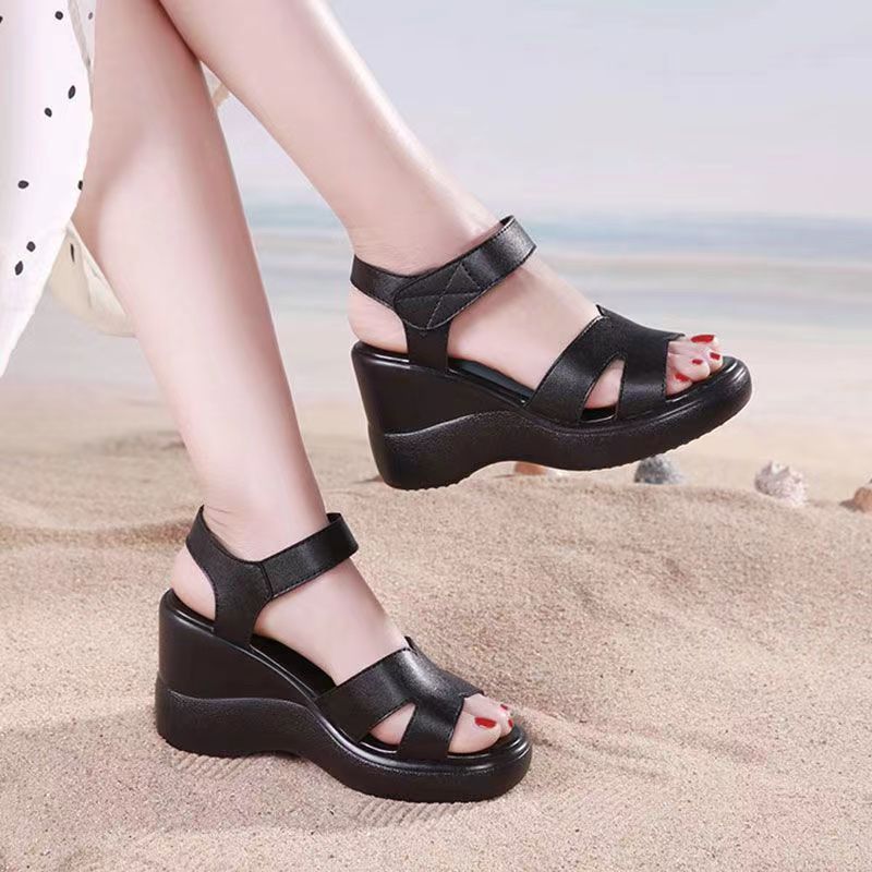 Sandalias de Cuña Cuero Suave Eclipse Vitalidad Andes, Comodidad Ergonómica y Postura Mejorada