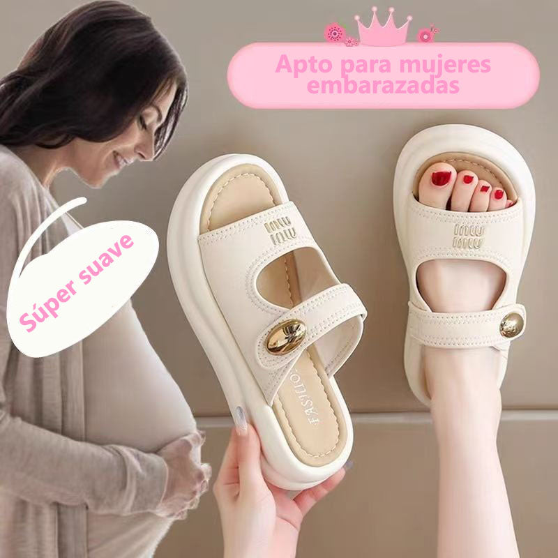 Sandalias Planas Cuero Suave Nube Esencia Armonía, Confort y Postura Saludable