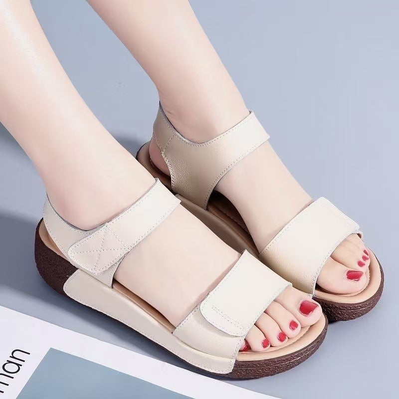 Sandalias de Plataforma Cuero Suave Travesía Luna Íntegro, Comodidad Superior y Estilo Seguro