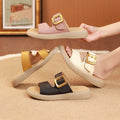 Sandalias Planas Cuero Suave Esencia Horizonte Zen, Comodidad Natural y Postura Mejorada