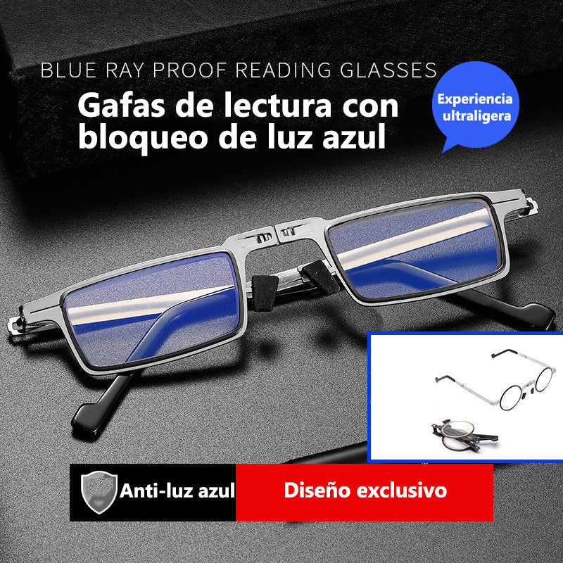 Gafas Progresivas Metal Ultraligero Horizonte Jazz Prisma, Visión Clara y Protección Antiluz Azul