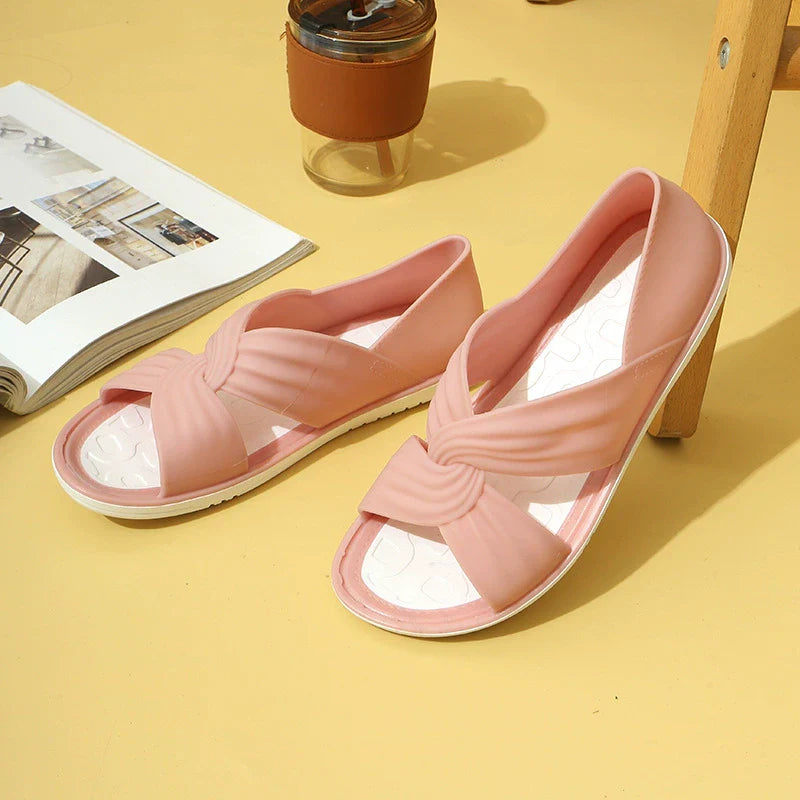 Sandalias Planas Cuero Suave Aura Camino Serenidad, Confort Anatómico Todo el Día