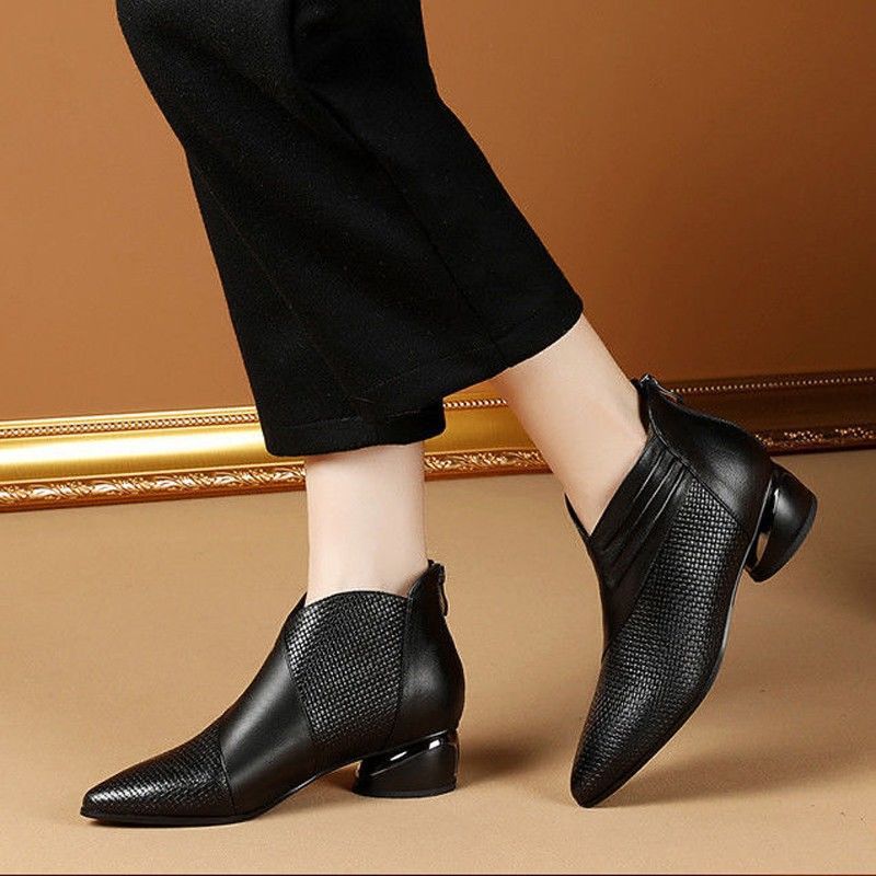 Botas de Tacón Alto Cuero Impermeable Eclipse Serenidad Prisma, Comodidad Ortopédica Todo el Día