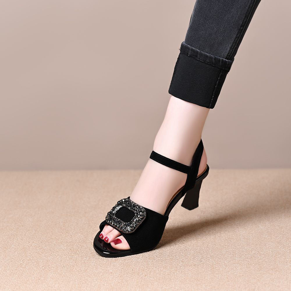 Sandalias de Tacón Cuero Suave Aura Prisma Serenidad, Confort y Soporte Superior Todo el Día