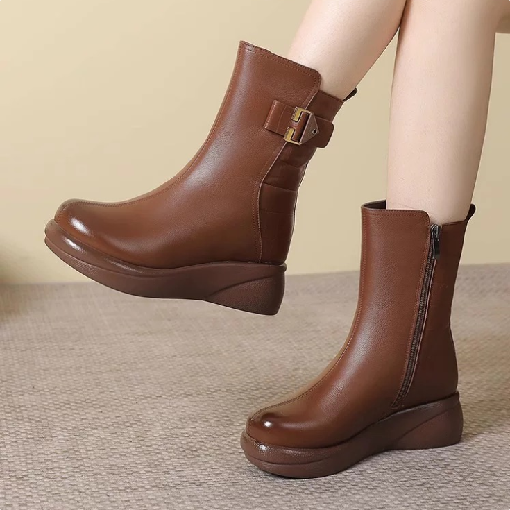 Botines Ortopédicos Cuero Suave Aura Invierno Camino, Calidez y Comodidad Duradera