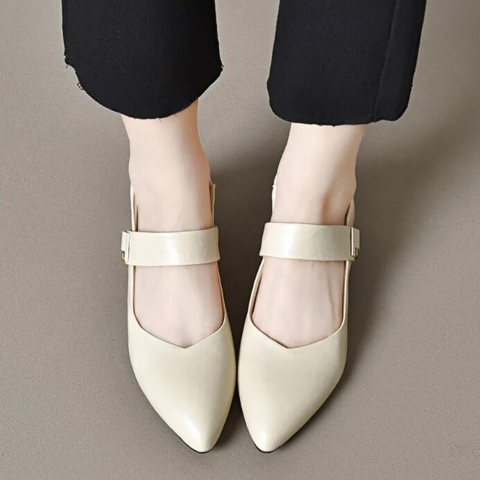 Tacones Altos Cuero Suave Aura Clásica Serenidad, Elegancia y Confort sin Dolor