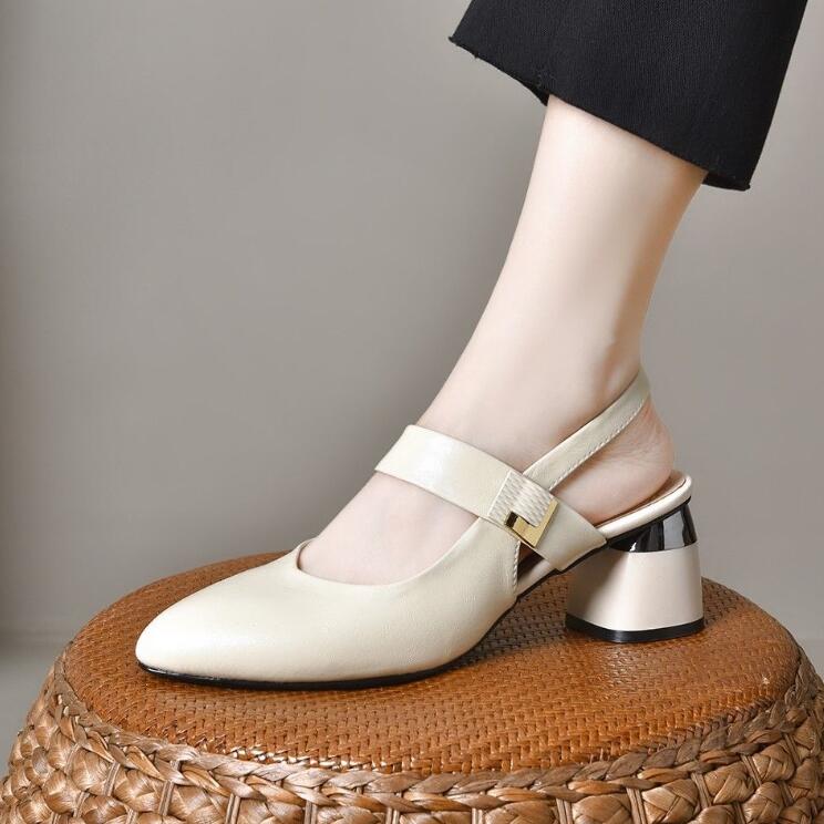 Tacones Altos Cuero Suave Aura Clásica Serenidad, Elegancia y Confort sin Dolor