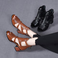 Sandalias de Tacón Cuero Premium Serenidad Romana Ímpetu, Comodidad Elegante Todo el Día