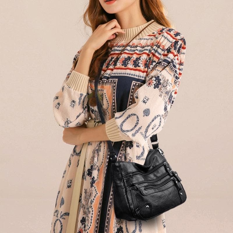 Bolso Casual Cuero Suave Prisma Bosque Serenidad, Elegancia Versátil Para Cada Día