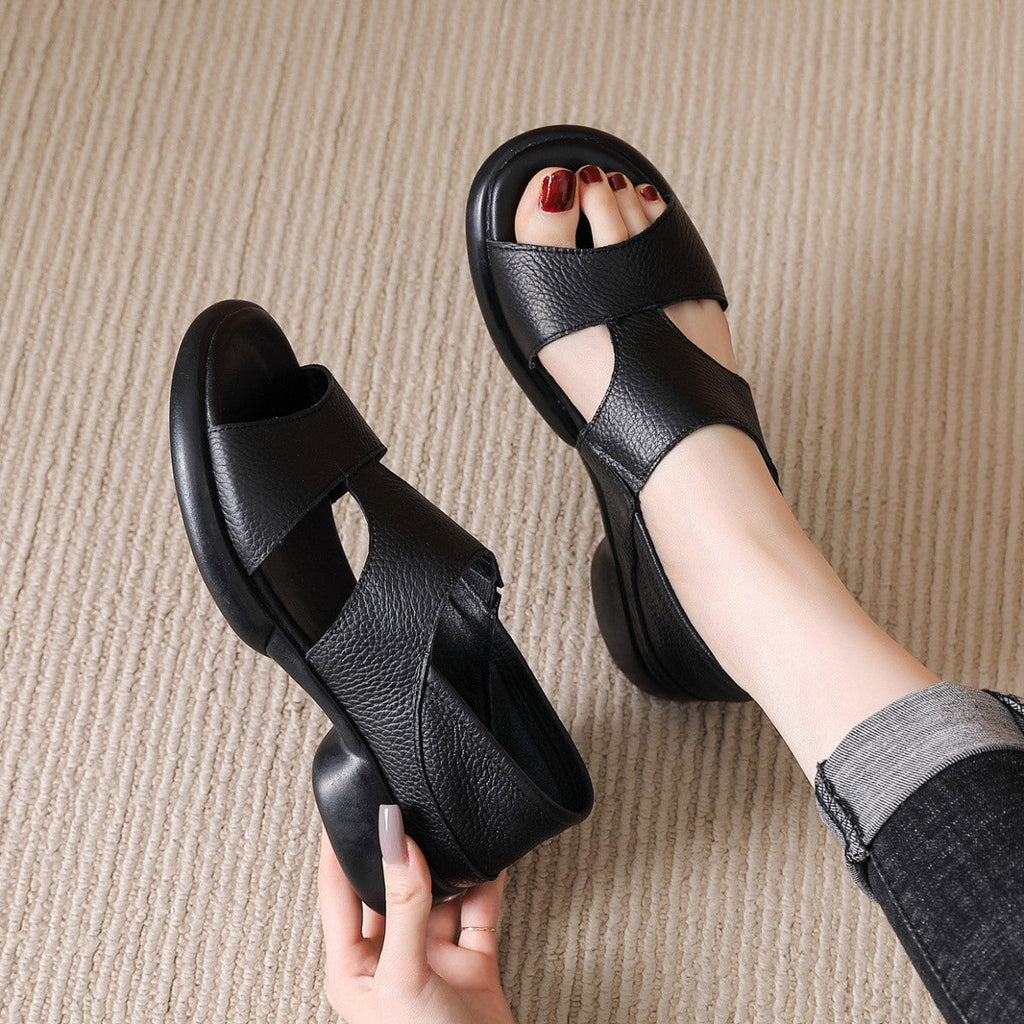 Sandalias Planas Cuero Suave Aura Camino Serenidad, Postura Saludable Todo el Día