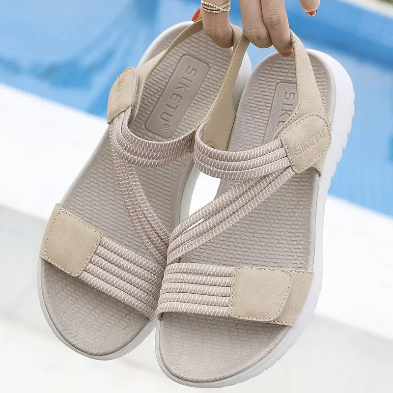 Sandalias Planas Suela Antideslizante Aura Camino Serenidad, Máximo Confort y Estabilidad al Caminar