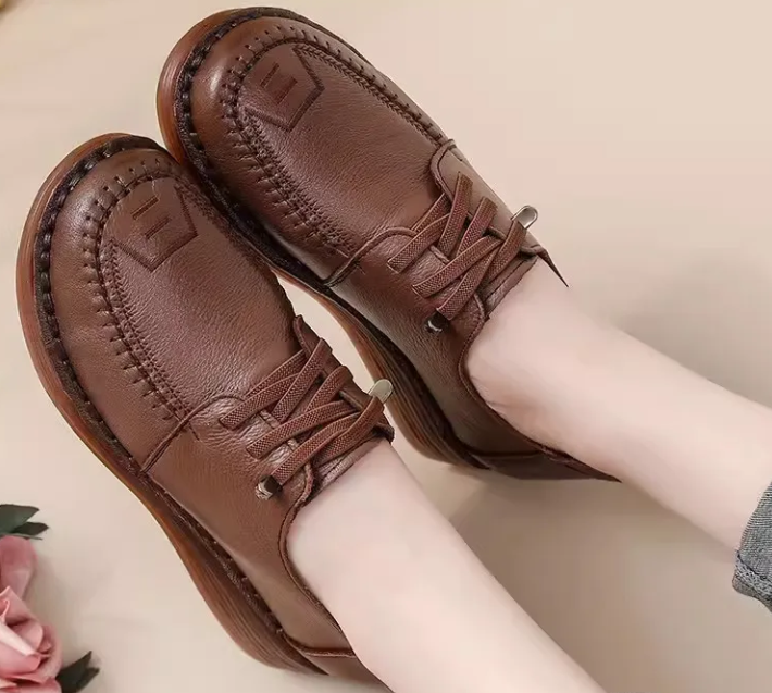 Zapato Ortopédico Cuero Suave Aura Camino Serenidad, Alivio para Fascitis y Dolor de Talón